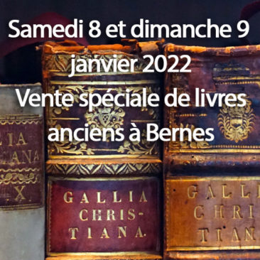 Samedi 8 et dimanche 9 janvier : Vente spéciale de livres anciens à Bernes sur Oise